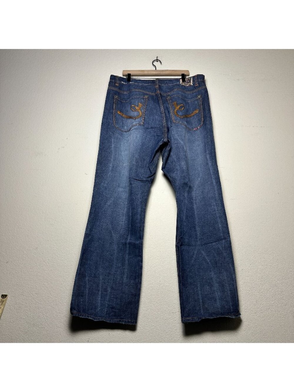 Y2K Coogi Denim Jean Pant Men 40x34  Blue Baggy Straight Streetwear Loose Fit